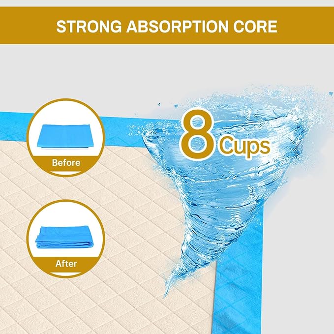 Gardner Pet Ultra Absorbent Thicker Dog Pee Pads Extra Large XL 28"x34" Leak-Proof Odor-Control Blue Puppy Training Pads Full Edge-Wrapping Pad for Dogs Dogs, Puppies, Doggie, Cats, Rabbits - 30 Ct-PurrikoPets
