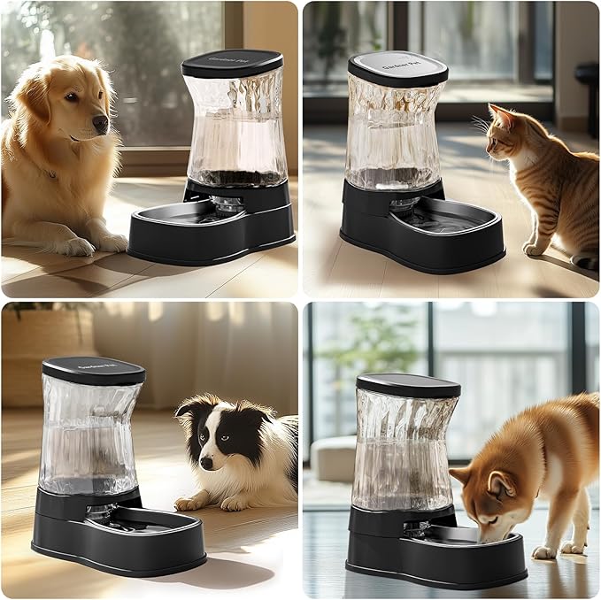 Gardner Pet Automatic Dog Water Dispenser Gravity Stainless Steel Water Waterer Feeder, Large Capacity Water Feeding Bowls for Medium & Large-Sized Dogs Cats Other Pets -(2.1 Gallon)-PurrikoPets