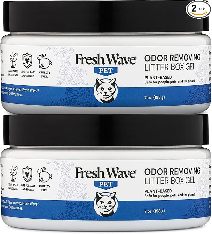Fresh Wave Odor Removing Litter Box Gel, 7 oz. |Pack of 2 | Safer Pet Odor Eliminator for Home and Litter Box Area-PurrikoPets