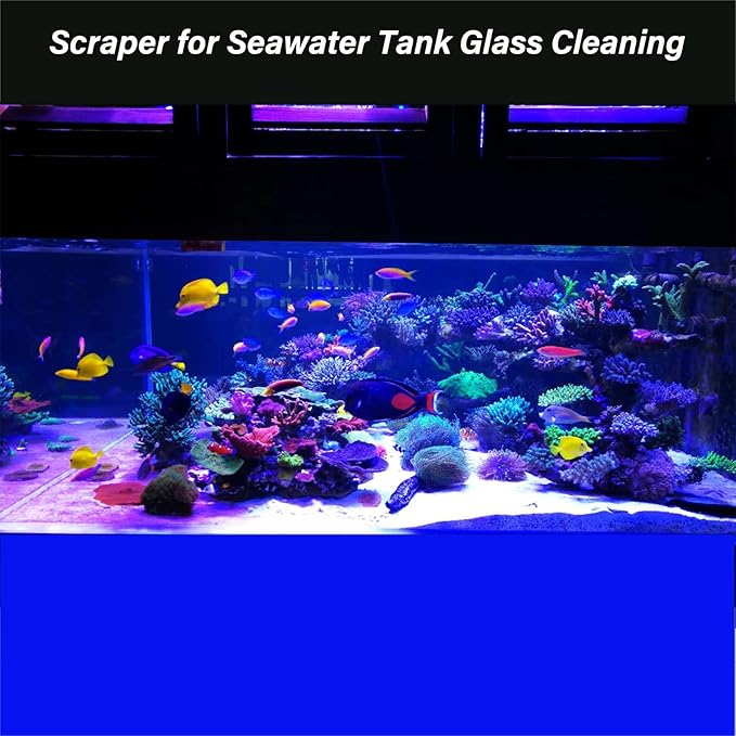 Algae Scraper for Glass Aquarium,Aquarium Razor Scraper with 10 Replaceable Blades,Aquarium Cleaning Tools.-PurrikoPets