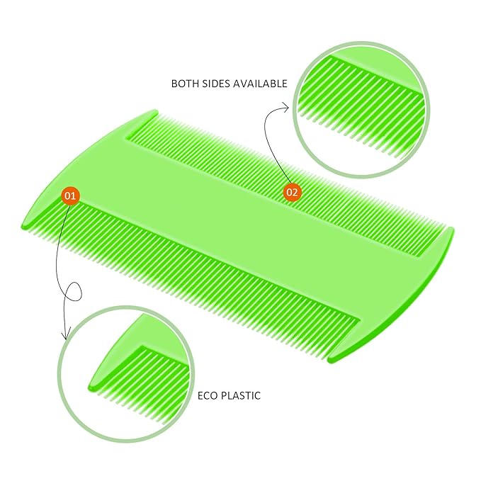6 Pieces Pet Lice Combs Dog Grooming Flea Cat Tear Stain Comb for Removal Dandruff, Hair Stain, Nit(Pink, Green, Purple, Yellow)-PurrikoPets