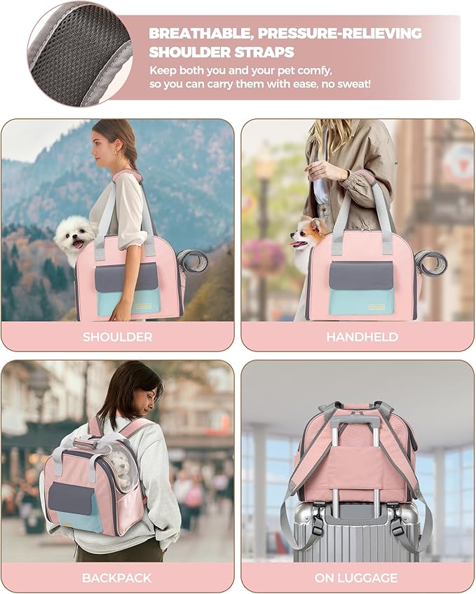 Expandable Pet Carrier Backpack, Cat Carrier Backpacks with Breathable Mesh for Cats Small Dogs Puppies Up to 25 Lbs Airline Approved Waterproof Travel Carrier with Safety Buckle for Hiking & Flights-PurrikoPets