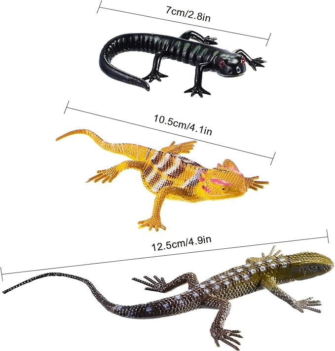 12PCS Mini Lizard Figurines Set – Small Realistic Reptile Toys, Soft Plastic Animal Models for Kids Learning, Party Favors, Diorama Decorations, and Collectors-PurrikoPets