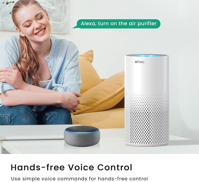 Afloia Air Purifiers for Home Bedroom Large Room Up to 1076 Ft², Smart WiFi Works with Alexa, 3-Stage Filter Cleaner Odor Eliminator, Pet Dander Pollen Allergy Dust Mold Smoke, 22dB, Kiloplus-PurrikoPets