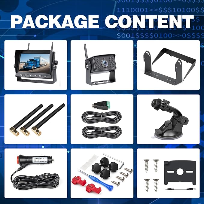 7 Inch RV Backup Camera Wireless, HD 1080P DVR Backup Camera High-Speed Rear View Observation System Stable Signals for RVs, Trucks, Trailers, IP69 Waterproof IR Night Vision-PurrikoPets