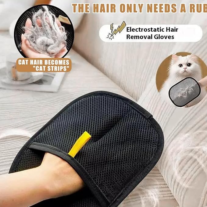 2025 Upgraded Pet Hair Removal Glove |Double-Sided – Reusable Grooming & Bathing Glove for Dogs and Cats |Soft Silcone Touch |Easy Deshedding and Cleaning Mitt (Black, 5 PCS)-PurrikoPets