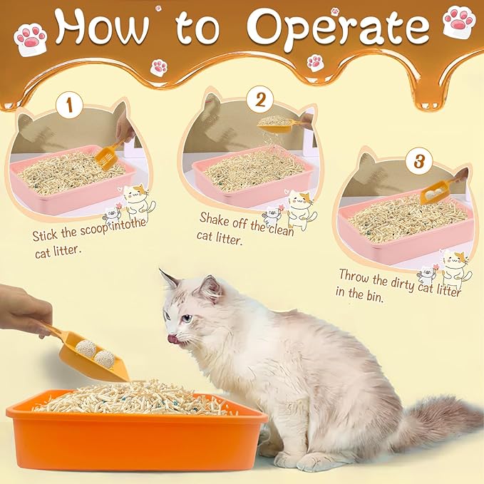 6 Pcs Kitten Small Litter Box Set, Plastic Kitten Litter Pan with 6 Scooper Cat Litter Box Cat Litter Box Travel Toilet for Small Pet Kitty Bunny Guinea Pig-PurrikoPets