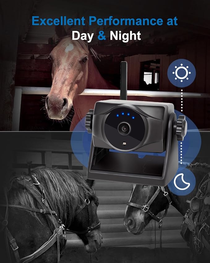 1080P Magnetic Wireless Backup Camera, 90 Days Standby Rechargeable Battery, Waterproof Rear/Front View Camera for Hitching Boat Trailer Horse Pickup RV Car for iPhone iPad Android-PurrikoPets