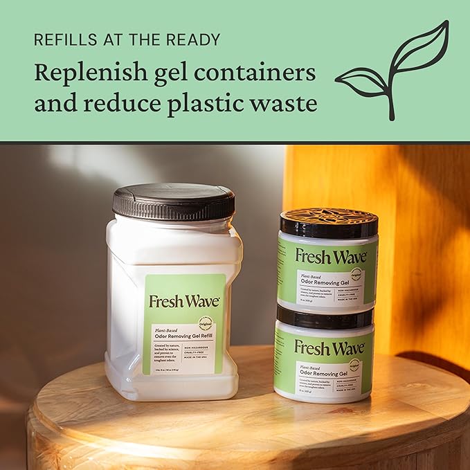 Fresh Wave Original Scent Odor Removing Gel Refill, 63 oz. | Safer Odor Absorbers for Home, Cooking, Trash, & Pets Areas | Natural Plant-Based Odor Eliminator-PurrikoPets