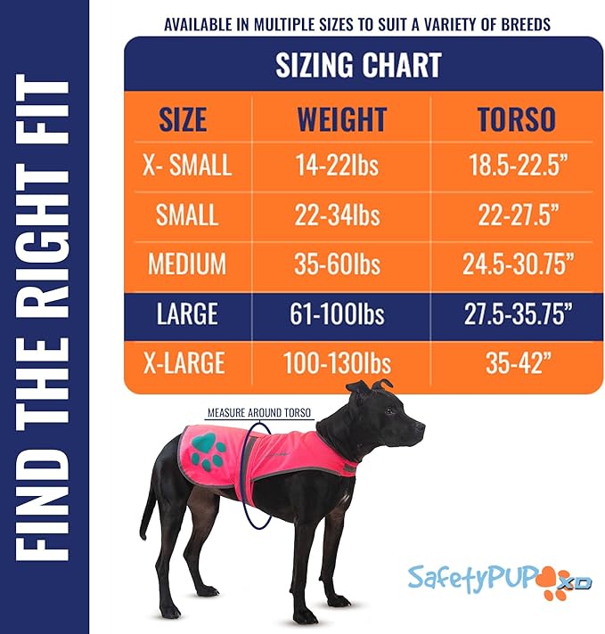 Dog Reflective Vest – Hi-Vis Fluorescent Visibility That Helps to Safeguard Your Pet On/Off Leash in Urban & Rural Areas (Pink, Large)-PurrikoPets