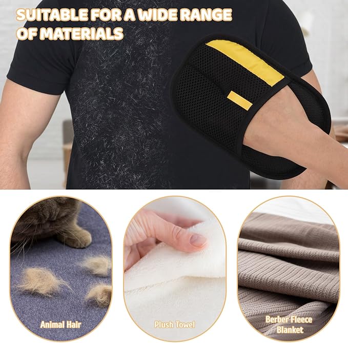 2 Pcs Pet Hair Remover Gloves, Reusable Electrostatic Hair Removal Glove-PurrikoPets