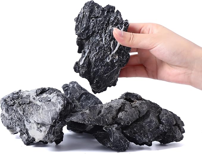 2-6 Inches Natural Seiryu Stone 4 PCS Aquarium Rocks for Aquascaping, Aquarium Landscaping, Terrariums, Fish Tank Decoration, Vivariums, Paludarium, Reptile and Amphibian Enclosures-PurrikoPets