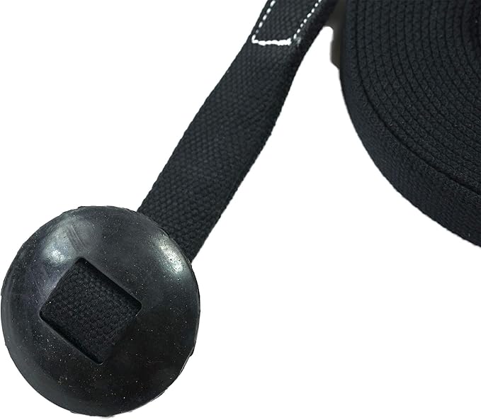 35' Flat Cotton Web Lunge Line with Bolt Snap & Rubber Stop - by Southwestern Equine (35', Black)-PurrikoPets