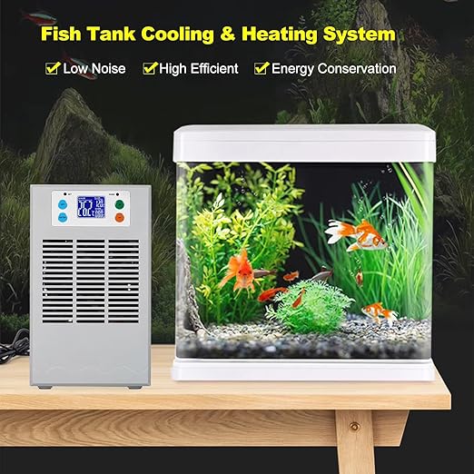 Electric Water Heater Chiller, AC 100‑240V 20L Aquarium Chiller ABS Housing Digital Display Intelligent Temperature Control 70W with Pump for Fish (US Plug Pump US Plug 110V)-PurrikoPets