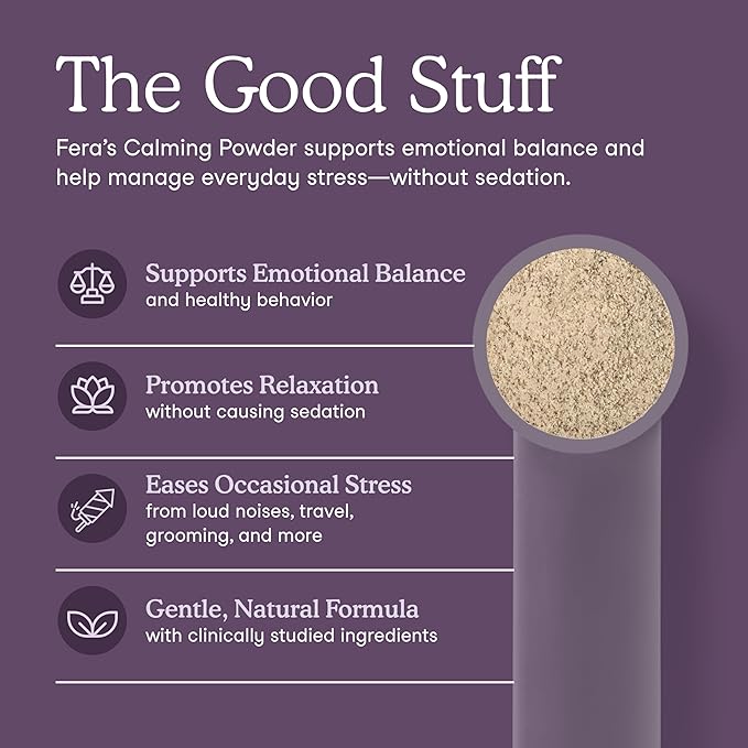 Fera Pets Calming Supplement for Dogs & Cats with Probiotics, L-Theanine, and Ashwagandha - Supports Anxiety Relief - Promotes Relaxation - 60 Scoops-PurrikoPets