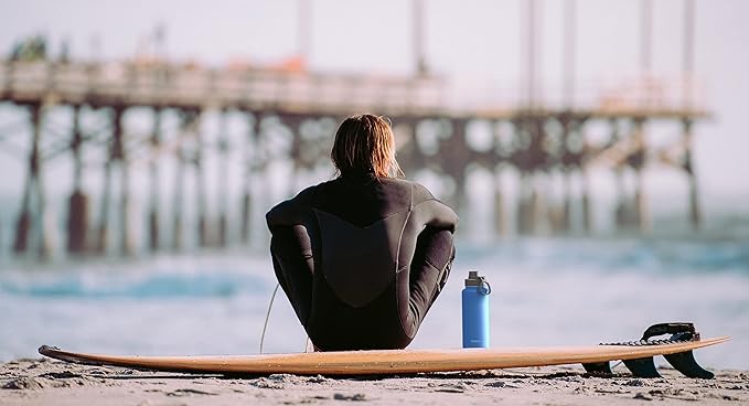 DRINCO Stainless Steel Water Bottle Spout Lid Vacuum Insulated Double Wall Water Bottle Wide Mouth (40oz 32oz 22oz 18oz 14oz) Leak Proof Keep Cold Sport Camping Hiking (32 oz, 32oz Royal Blue)-PurrikoPets