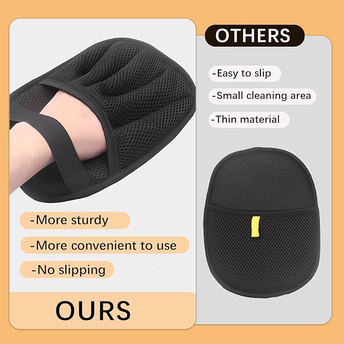 3 Pcs Magic pet Hair Remover Glove - Reusable & Easy-to-Clean cat and Dog Fur Brush for Effortless Grooming, Upgraded Grip and Large Size for Better Coverage-PurrikoPets