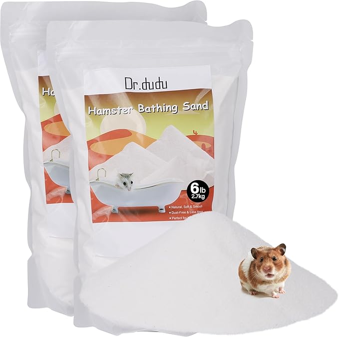 DR.DUDU Hamster Bath Sand, 12lb Dust Free Desert Sand or Potty Litter Sand for Hamster Chinchillas Gerbil Syrian Mice Small Animals (White)-PurrikoPets