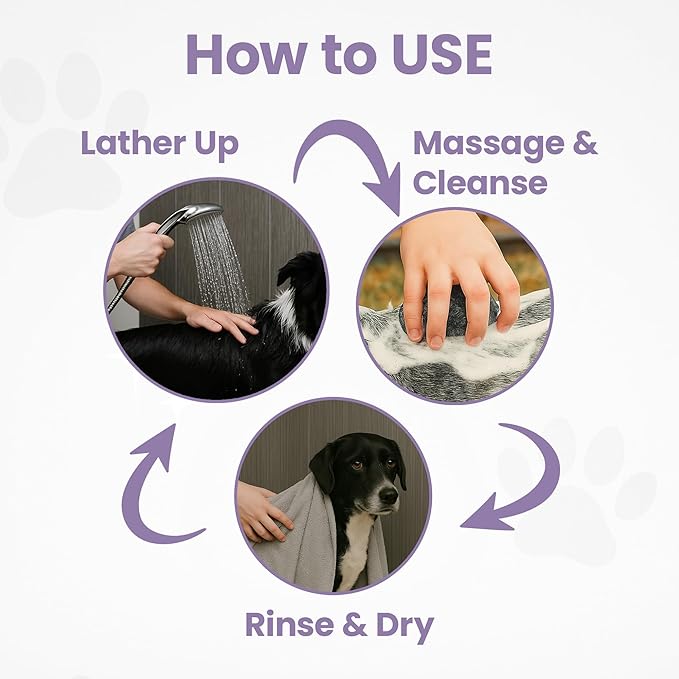 Gentle All Natural Dog Shampoo for Dry Coat for Sensitive Skin | Bar Shampoo for Dogs | Organic Dog Shampoo Sensitive Skin | Lavender (1)-PurrikoPets