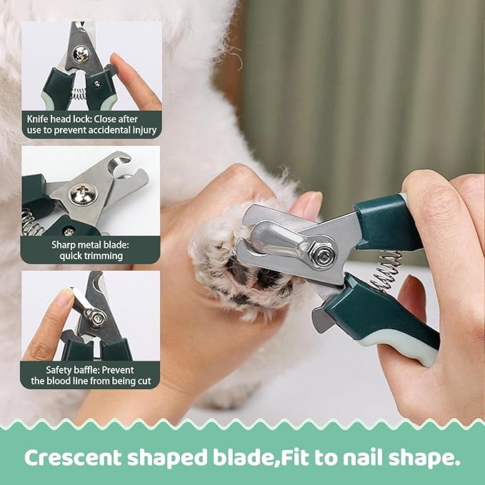 8-in-1 Pet Grooming Kit for Dogs & Cats - Includes Slicker Brush, Nail Clippers, Comb, Scissors, Toothbrush & Collapsible Bowl - Deshedding, Hair Trimming & Care Set, Travel Bag-PurrikoPets