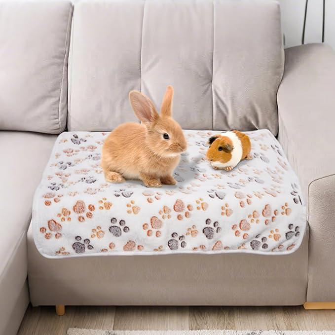 6 Pack Guinea Pig Cage Liner, Washable Guinea Pig Fleece Blankets Beding Accessories, Flannel Throw Warm Sleep Mat, Pet Pee Pads for Small Animal Hamster Rabbit Puppy Cat (Light Color, 26x14 Inch)-PurrikoPets