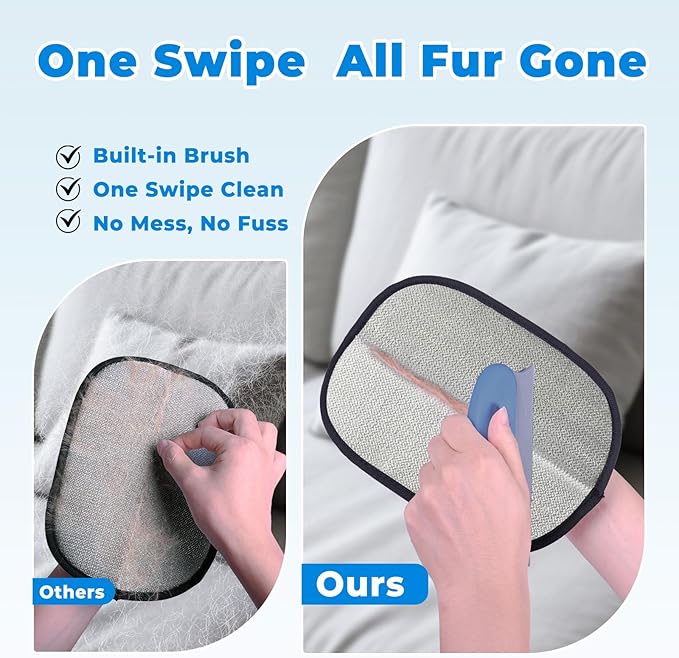 2Pcs Pet Hair Removal Gloves Kit (2 Sizes) for Dogs & Cats, 2025 Newly Upgraded Five-Finger Electrostatic Pet Hair Gloves, Reusable Pet Hair Remover Tools for Clothing, Carpet, Sofa Gaps, Car Seat-PurrikoPets