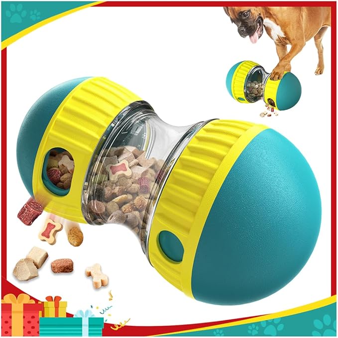 Dog Puzzle Toys, Rolling Treat Dispensing Ball, Brain Stimulation & Slow Feeder, Dog Enrichment Toys to Keep Them Busy (Green)-PurrikoPets