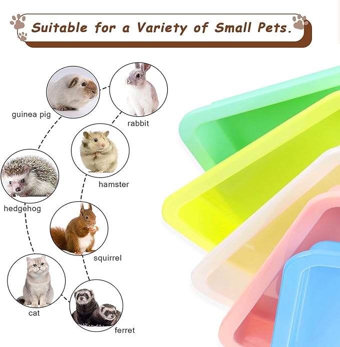 5pcs Kitten Litter Box, Small Cat Litter Box with Scooper, Small Litter Pan Low Entry Shallow Plastic Litter Tray Portable Cat Waste Tray Open Travel Kitten Boxes for Small Pet Rabbit Newborn Cat-PurrikoPets