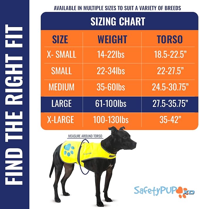 Dog Reflective Vest – Hi-Vis Fluorescent Visibility That Helps to Safeguard Your Pet On/Off Leash in Urban & Rural Areas (Yellow, Large)-PurrikoPets