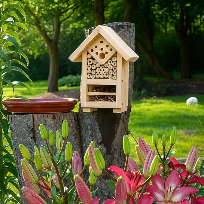 2 PK Premium Bug Hotel Kit Cedar Wood Insect Hotel - DIY Insect House Kit to Build - Backyard Bee House, Nesting Habitat Shelters, Garden Shelter for Bees, Butterflies, Bugs,Heavy Duty Thickness-PurrikoPets