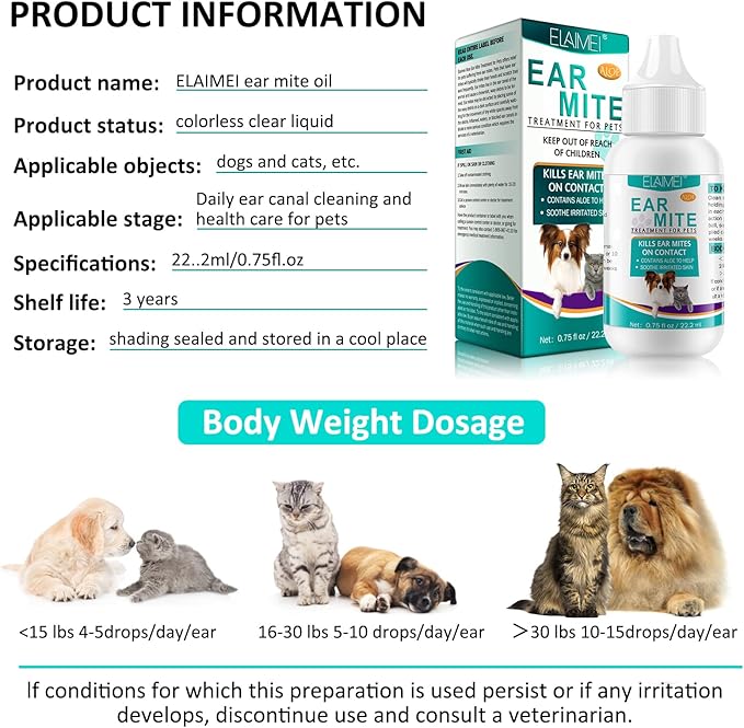 Ear Mite Treatment for Dogs, Dog Ear Infection Treatment, Ear Mite Treatment for Dog Yeast Infection, Alleviation Suffering from Ear Mites & Itching and Odours Stinky Stuff for Dogs Ears-PurrikoPets