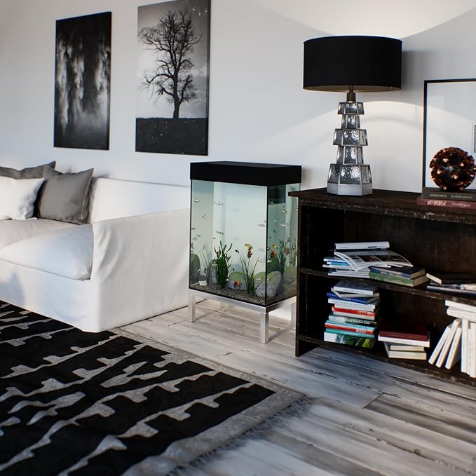 14 in X 24 in. Aquarium Stand | Industrial Style Aluminum Fish Tank Base with Open Frame Design-PurrikoPets