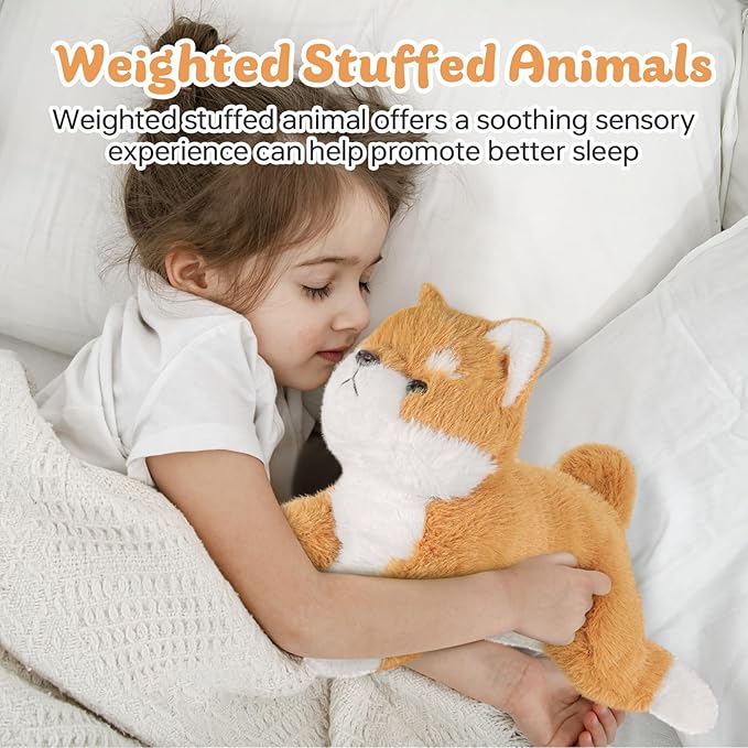 19Inch 3 Pounds Dog Weighted Stuffed Animals, Cute Realistic Puppy Stuffed Animal, Sensory Comfort Plush Throw Pillow Toy, Dog Plush Gift for Adults Kids Youth-PurrikoPets