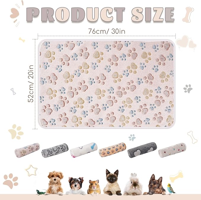 6 Pack Guinea Pig Cage Liner, Washable Guinea Pig Fleece Blankets Beding Accessories, Flannel Throw Warm Sleep Mat, Pet Pee Pads for Small Animal Hamster Rabbit Puppy Cat (26x14 Inch)-PurrikoPets