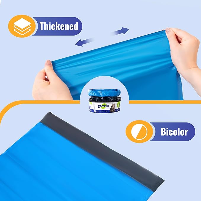 2 Pack Cat Litter Refill Bags, Non-See-Through Jumbo 60FT Cartridge Refill Total Up to 36 Weeks (Over 8 Months) Per Cat for Odor Control, Compatible with Genie Standard, Plus, Style-PurrikoPets