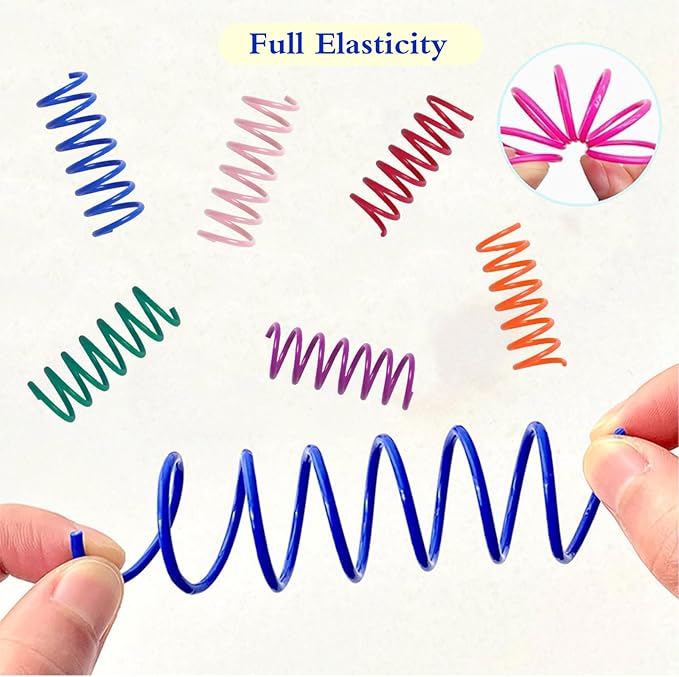 48PCS 12Colors Cat Spring Toys for Indoor Cats, Interactive Coil Springs for Self Play, Durable Heavy Plastic Cat Spiral Spring, Hunting, Biting, Swatting Creative Kitten Toy-PurrikoPets