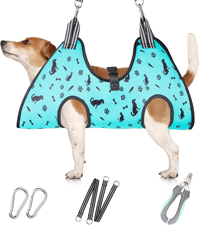 Dog Grooming Hammock - Pet Harness for Grooming, Dog Sling for Nail Clipping, Dog Hanging Holder for Cutting Nails-PurrikoPets