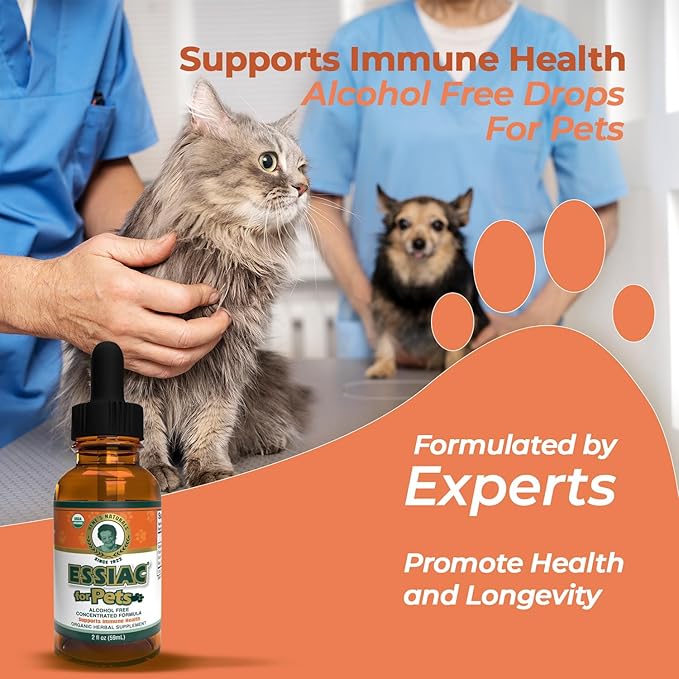 Essiac for Pets | USDA Organic | Daily Drops for Immune Support and Longevity | Pre-Measured Dropper | Alcohol Free Concentrated Formula | 2oz (59ml)-PurrikoPets