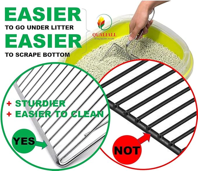 All Metal Litter Scoop, Solid Metal Sifter, Cat Litter Scoop Metal Jumbo, Cat Urine Scoop, Litter Scooper with Holder, Litter Scooper Holder, Jumbo Cat Litter Scoop Sifter Scooper Holder-PurrikoPets