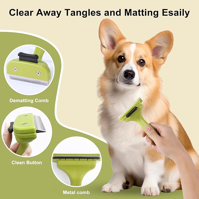 6 PCS Dog and Cat Grooming Kit, Versatile Tools Including Shedding Brush, Nail Clipper with Nail File, Slicker Brush, Dematting Comb-PurrikoPets