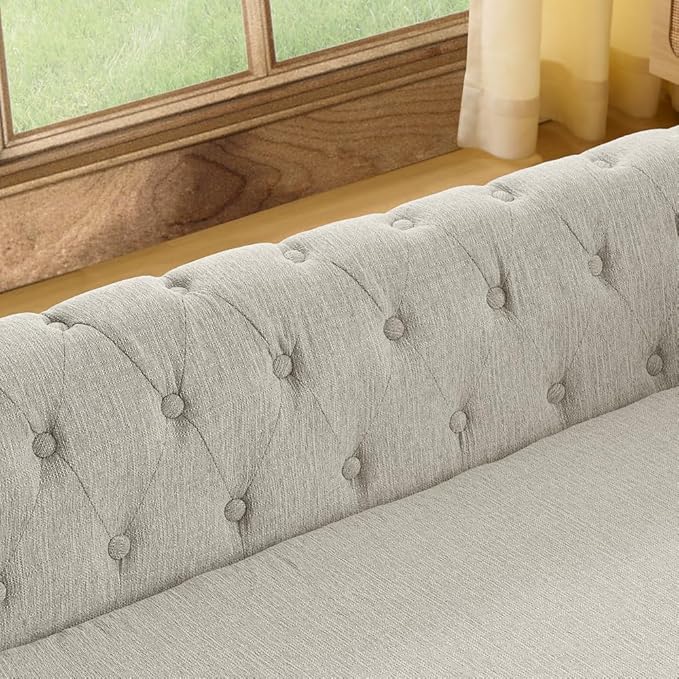 Dog Sofa Couch for Medium to Large Dogs, 55" Memory Foam Pet Sofa Couch with Washable Fabric, Durable Elevated Dog Bed with Legs, Removable Cushion for Medium and Large Dogs, Beige-PurrikoPets