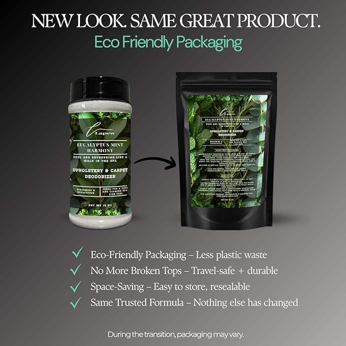Eucalyptus Mint Harmony Carpet Freshener Powder: Powerful Odor Eliminator for Home, Upholstery Deodorizer, Carpet Deodorizer, Pet Urine, Cat Litter Box - Eucalyptus Spearmint Fragrance-PurrikoPets