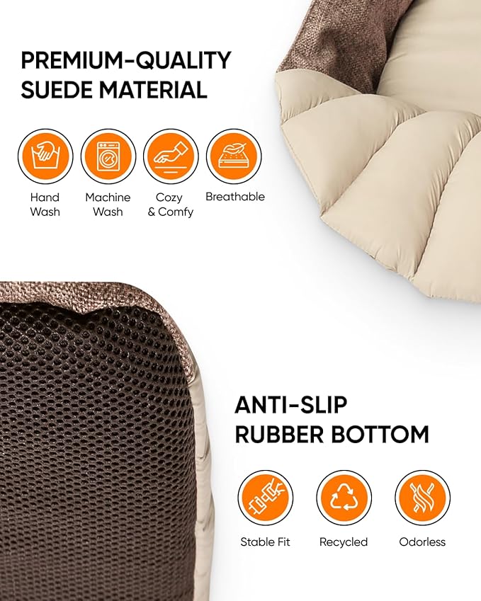 Dog Travel Bag | Cat Carrier | Small Pet Taxi | Lightweight Soft-Sided Tote, Car-Seat Compatible, Washable, 6–20 lb | Vegan Materials | Brown-PurrikoPets