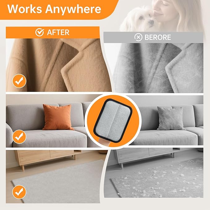 2 Pcs Static Pet Hair Removal Gloves, Reusable Electrostatic Pet Cat Dog Hair Remover Grooming Gloves Brush Tool for Couch, Furniture, Carpet, Car Seat-PurrikoPets