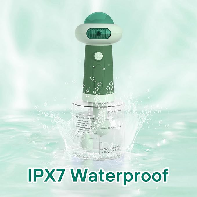 Dog Shampoo Dispenser, UFO Dog Shampoo Sprayer, Electric Foaming Shampoo Dispenser for Dog and Cat Washing, for Bathtub, Kitchen Sink, Bathroom Cleaning, Green-PurrikoPets