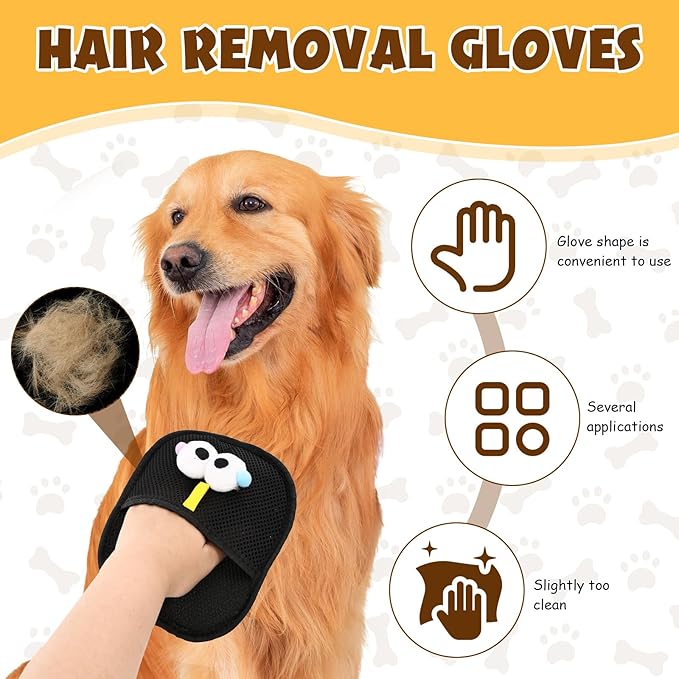 Electrostatic Pet Hair Remover, Pet Hair Remover Tool for Cats & Dogs, Cleaning Gloves for Carpet, Couch, Furniture, Car Seat, Double-Sided, Reusable, Washable (1 PCS)-PurrikoPets