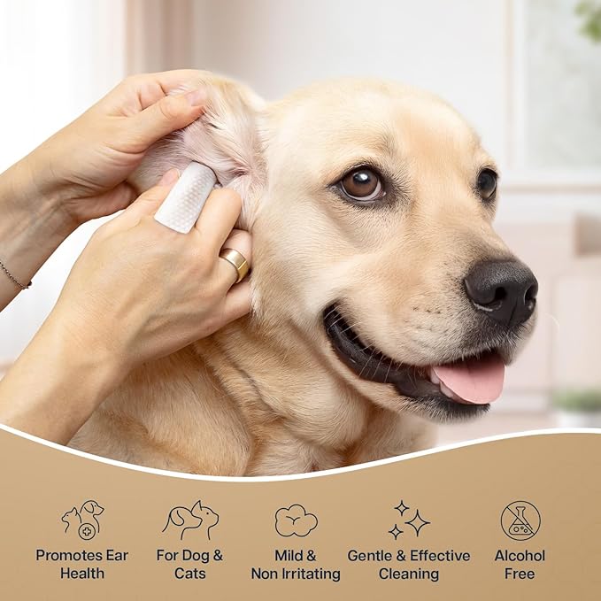 Dog Ear Wipes - 100 Value Pack - Mint Ear Wipes for Dogs, Vet Formulated Pet Ear Wipes for Dogs & Cats – Effective Dog Ear Cleaner for Itch Relief, Wax & Odor-PurrikoPets