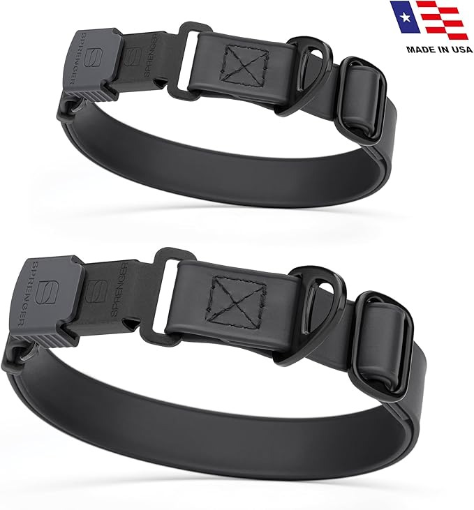Dogline Biothane Waterproof Dog Collar with Herm Sprenger Stainless Steel Quick Release Buckle – Heavy Duty Tactical Durable Collar for Dogs – Comfortable and Safe Pet Collar, W 3/4" L 12-19", Black-PurrikoPets