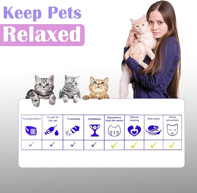 4 Pack Calming Collar for Cats - 60 Days Anxiety and Stress Relief, Relaxing Cat Collar, Adjustable Pheromones Collar for Cats，Natural Soothing for Continuous Calming-PurrikoPets