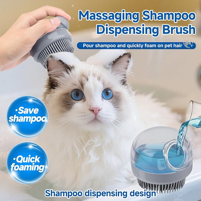 3-in-1 Pet Steam Brush Set for Dogs & Cats, Grooming Comb with Spray, Defur Tool, Water-Free Shampoo, Bath Gloves,Bath Brush, Tooth & Ear Brush, Towel (11PCS)-PurrikoPets